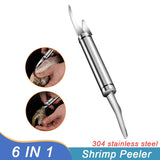 Multifunctional Fast Shrimp Peeler Stainless Steel 6 In 1