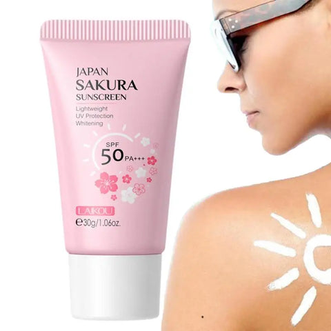 Sakura Whitening Cream  Sunscreen Protector Facial Sun Blocker Spf 50 Isolation