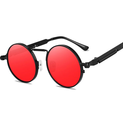 Retro Men Punk Style Sunglasses Colorful Round Metal Frame