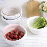 Removable Double Layer Household Rotating Washing Basket