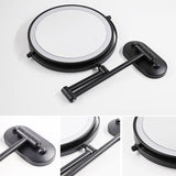 8 inch Wall Mounted Matte Black Makeup Mirror