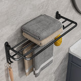 Matte Black 50CM Folding Holder With Hook Towel Holder