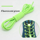 1 Pair 22 Colors Elastic Shoelaces Round Locking No Tie Shoe