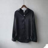 Silk Korean Office Ladies Elegant Shirt Blouse