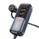 USAMS 5 Ports Digital Display Fast Car Charger With Data Cable