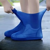 1 Pair Rubber Rain Boot Overshoes For Outdoor Use, Silicone Waterproof Shoe Covers