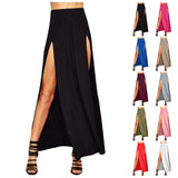 High Waist  Elastic Side High Spilt Skirt