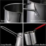 Kitchen Deep Frying Pot 304 Stainless Steel Kitchen Fryer With Strainer Tempura Fryer