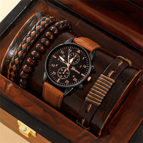 Men Watch Luxury Bracelet Set Fashion