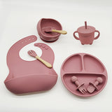 Children's Dishes Set Baby Silicone 6/8-piece Tableware Set