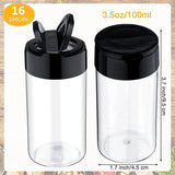 LMETJMA Clear Plastic Spice Jar with Shaker Lids Kitchen Seasoning Containers