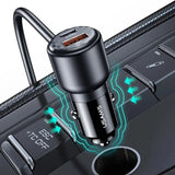 USAMS 5 Ports Digital Display Fast Car Charger With Data Cable