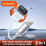 Toocki 2 IN 1 PD 27W Magnetic Wireless Charger Type C Fast Charging Cable 20W