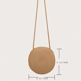 Minimalist Straw Bag Round Crossbody Purse