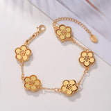 Fashion Summer Sweet Colorful Five Leaves Flower Bracelets