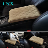 Wave Embroider PU Leather Car Armrest Mat