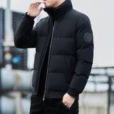 Solid Stand Collar Male Windbreak Cotton Padded Down Jacket