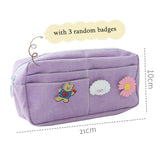 Kawaii Purple Canvas Pencil Case Cute