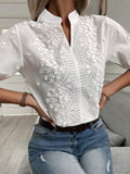 Floral Embroidery Lace Blouse