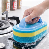 Kitchen Sponge Wipe with Handle Cleaning Brush