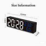 9 Inch Large Digital Wall Clock Temperature and Humidity Display Night Mode