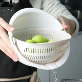 Removable Double Layer Household Rotating Washing Basket