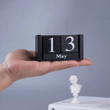 Wooden Perpetual Calendar Eternal Blocks Month Date Display