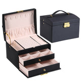 Multi-functional Three-layer Leather Drawer-style Jewelry Box