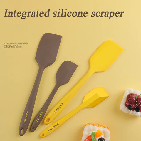 2 Pieces Yellow/Brown Scraper Silicone Spatula Set Gadget Tools