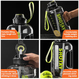 2 Liter Water Bottle with Straw Large Portable Travel Bottles