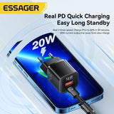 Essager 20W GaN PD USB C Charger for iPhone Type C Fast Charging