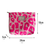 Pink Leopard Print Women Cosmetic Bag