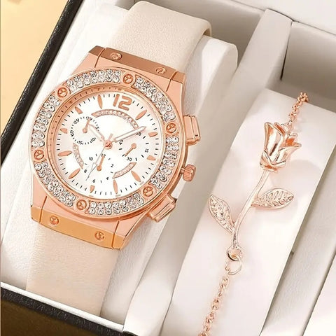 Watches Set Luxury Rhinestone Women Fashion