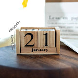 Wooden Perpetual Calendar Eternal Blocks Month Date Display