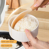 1Pc Silicone Wooden Handle Rice Spoon High Temperature Resistant Non Stick