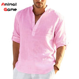 Men's Linen Long Sleeve T-Shirt