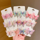 6Pcs/Set Colorful Butterfly Hair Pins Girl Hair Clips