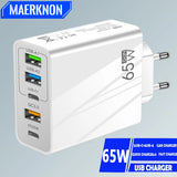 65W GaN USB Charger PD Type C Fast Charging  Power Adpater