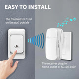 Outdoor Wireless Doorbell Waterproof House Chime Kit 300M