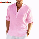 Men's Linen Long Sleeve T-Shirt