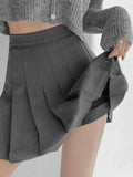 AOSSVIAO  Pleated  Mini Skirts High Waist