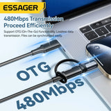 Essager Lighting To USB C Adapter 3A Fast Charging OTG Converter