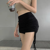 Drawstring Skirt Women's High Waist Slim Design