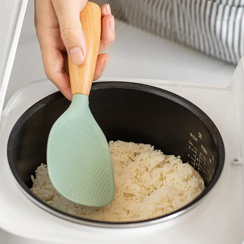 1Pcs Silicone Spoon Non-stick Cooking Spoon Anti-scalding