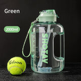 2 Liter Water Bottle with Straw Large Portable Travel Bottles