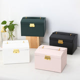 Multi-functional Three-layer Leather Drawer-style Jewelry Box