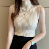 Solid Slim Thin Sleeveless Knit