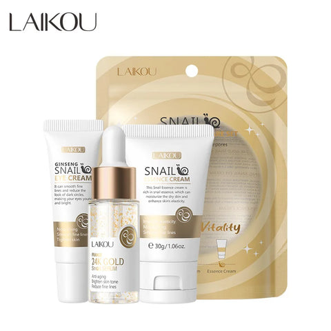 3pcs/set LAIKOU 24K Golden Vitamin C Sakura Skin Care Sets