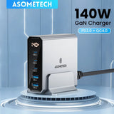 ASOMETECH 140W GaN USB Type C Fast Charger Multiple Ports