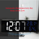 9 Inch Large Digital Wall Clock Temperature and Humidity Display Night Mode